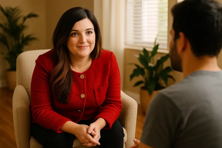 A RECO Intensive therapist in a one-on-one session with a client