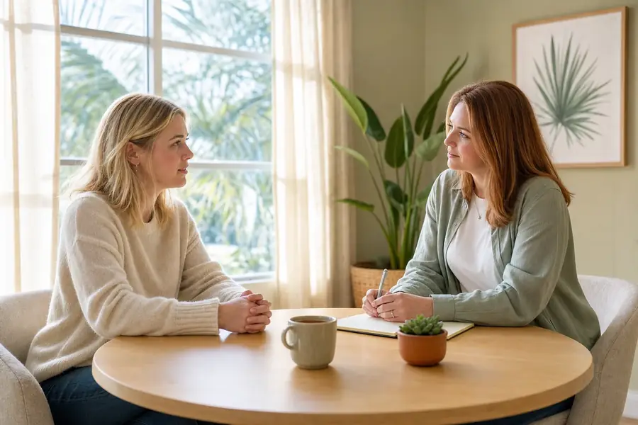 A confidential one-on-one consultation at RECO Intensive — Delray Beach, FL