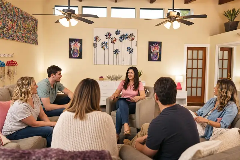 A RECO Intensive group therapy session in progress