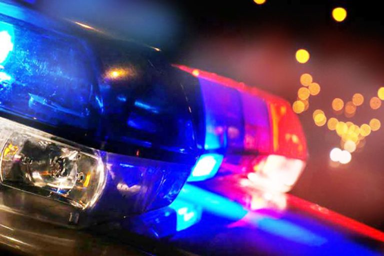 Police Car Lights On