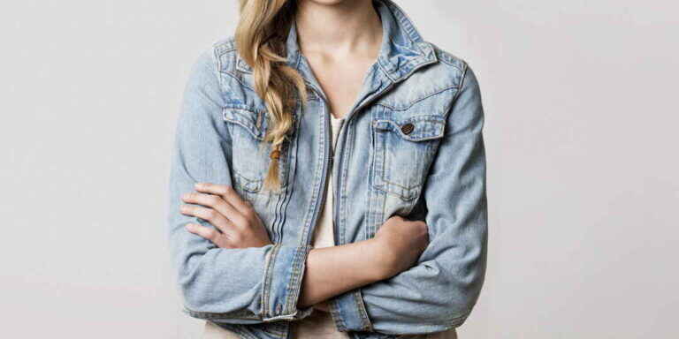 Girl Wearing Denim Jacket