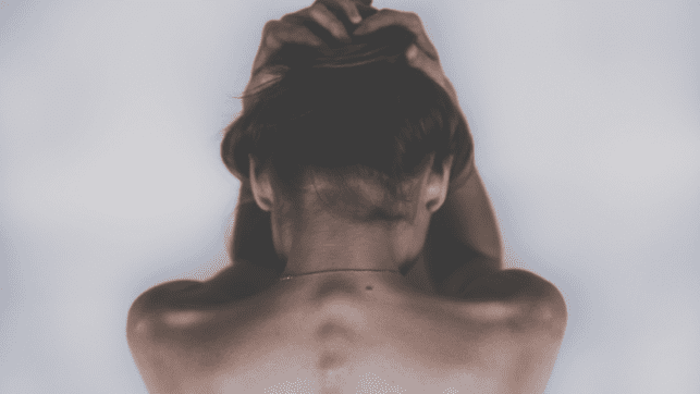Mojo Synthetic Weed Depressed Girl Holding Hair
