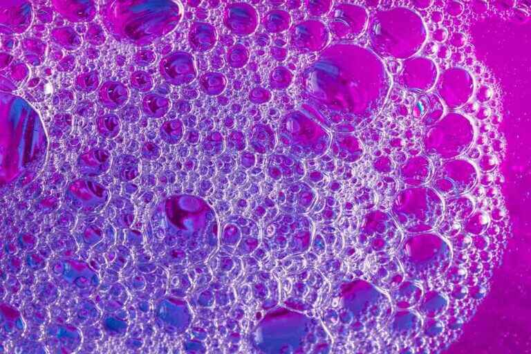 Purple, Pink And Magenta Bubbles. Close-up Abstract Graphic Bac